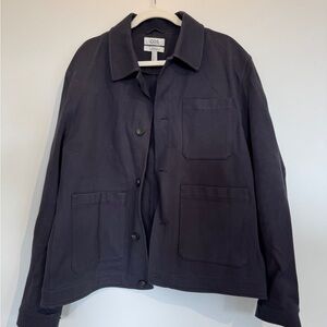 COS Navy Cotton Twill Jacket